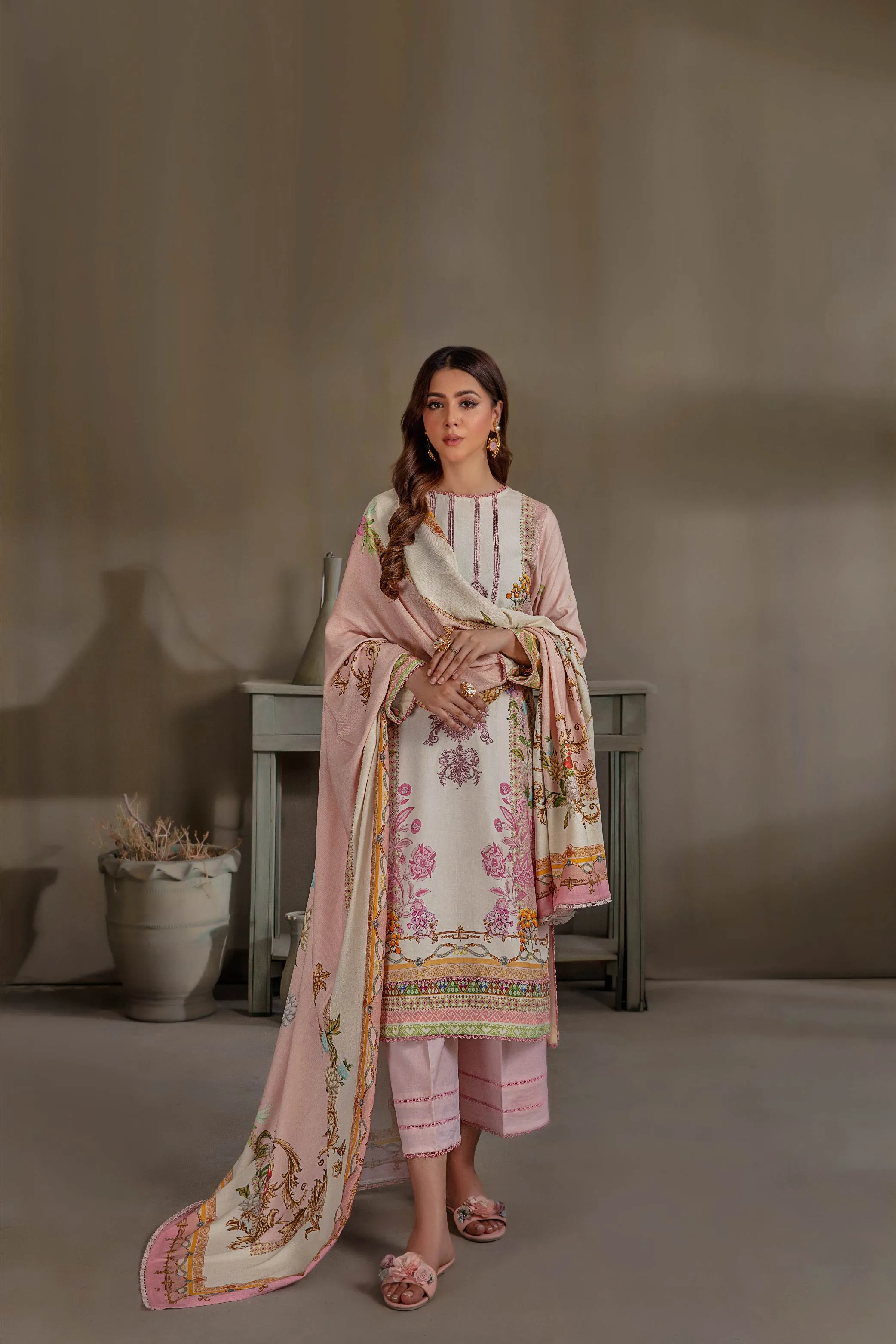 Sana & Samia by Lala Embroidered Woolen Print Collection – Vintage