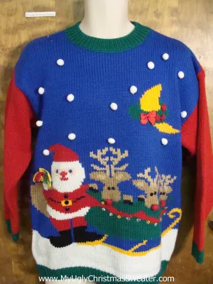 Santa and his Reindeer Ugly Sweater for Xmas