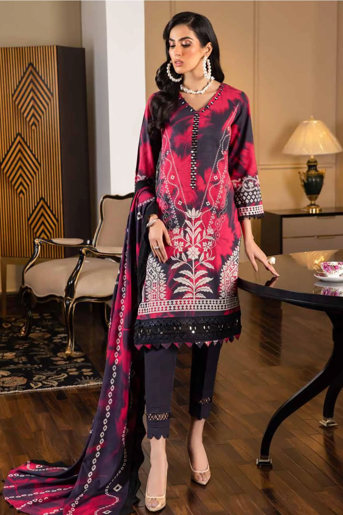 Signature Prints by Nureh Unstitched 3 Piece Khaddar Collection'2022-SP-28
