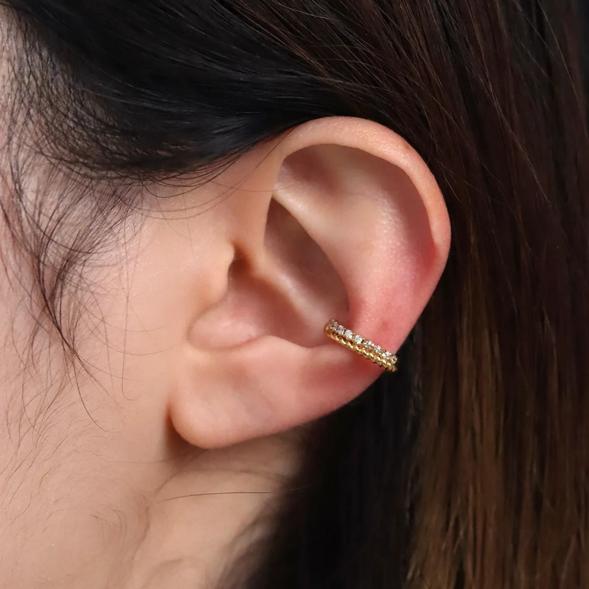 Simple Line Sparkle Ear Cuff