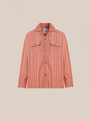 Stripe Citrus LS Camp Shirt