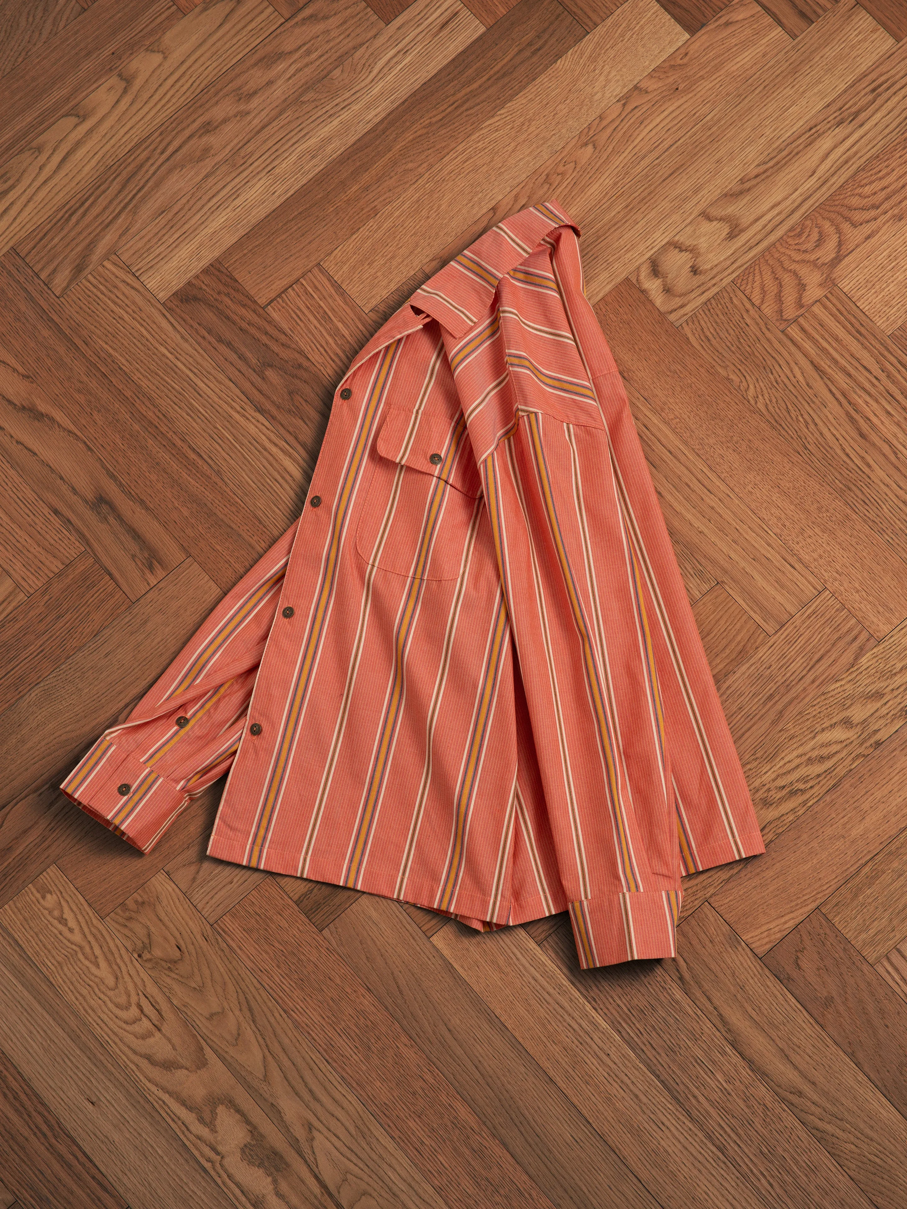 Stripe Citrus LS Camp Shirt