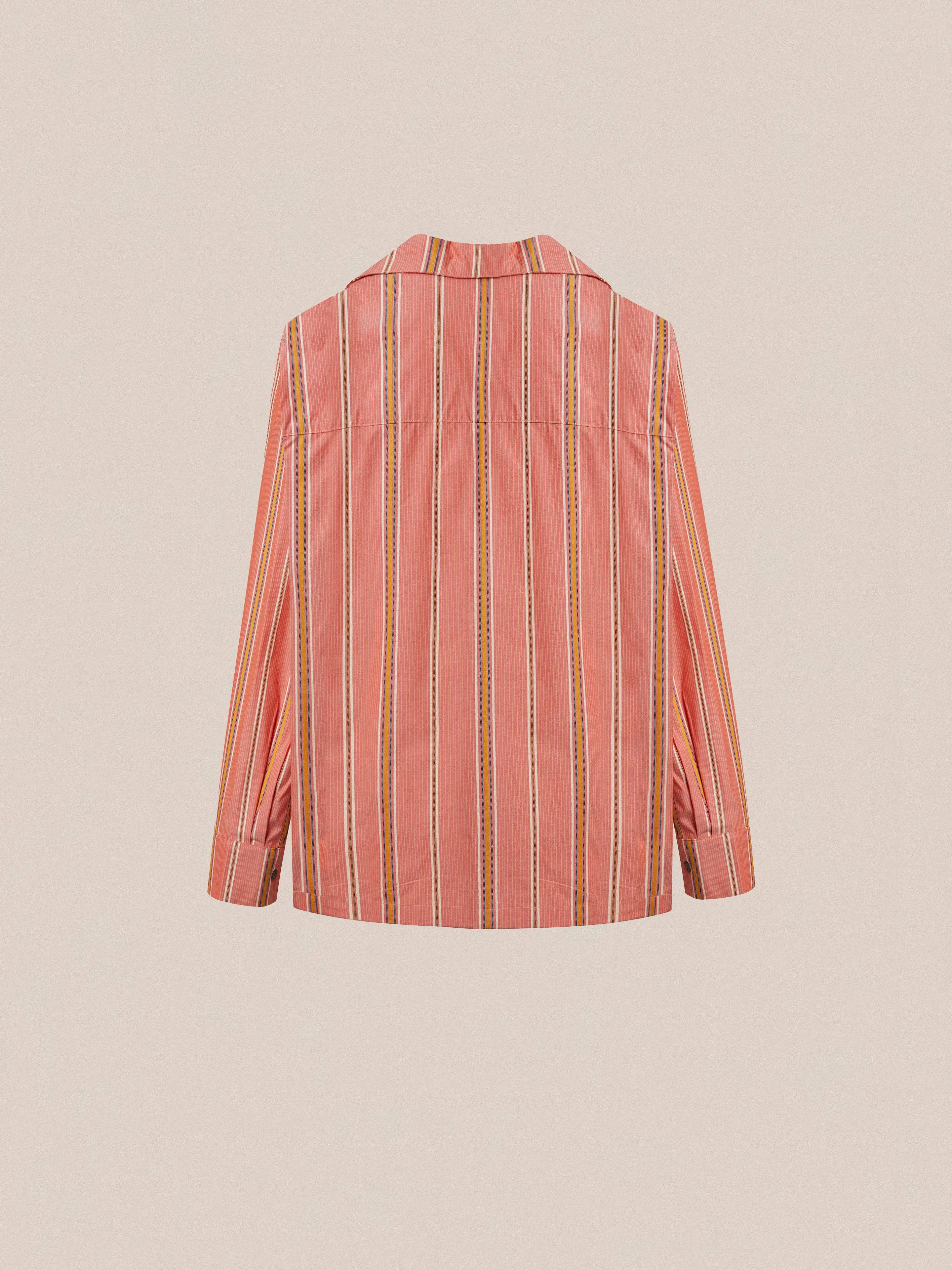Stripe Citrus LS Camp Shirt