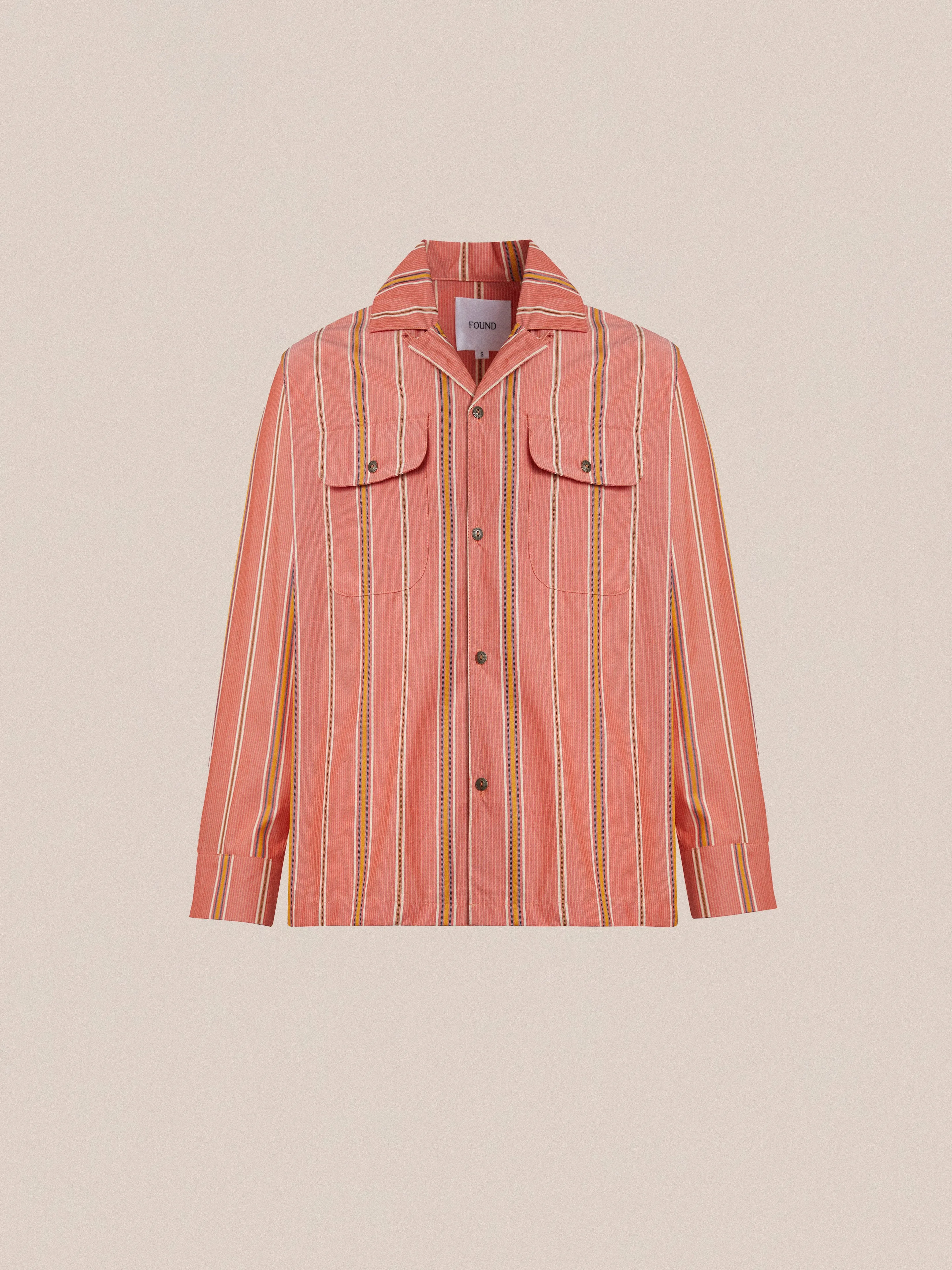 Stripe Citrus LS Camp Shirt