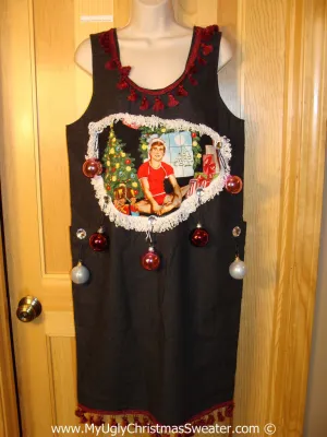 Ugly Christmas Sweater Party Tacky Dress Jumper Hottie Guy & Real Ornaments (d92)