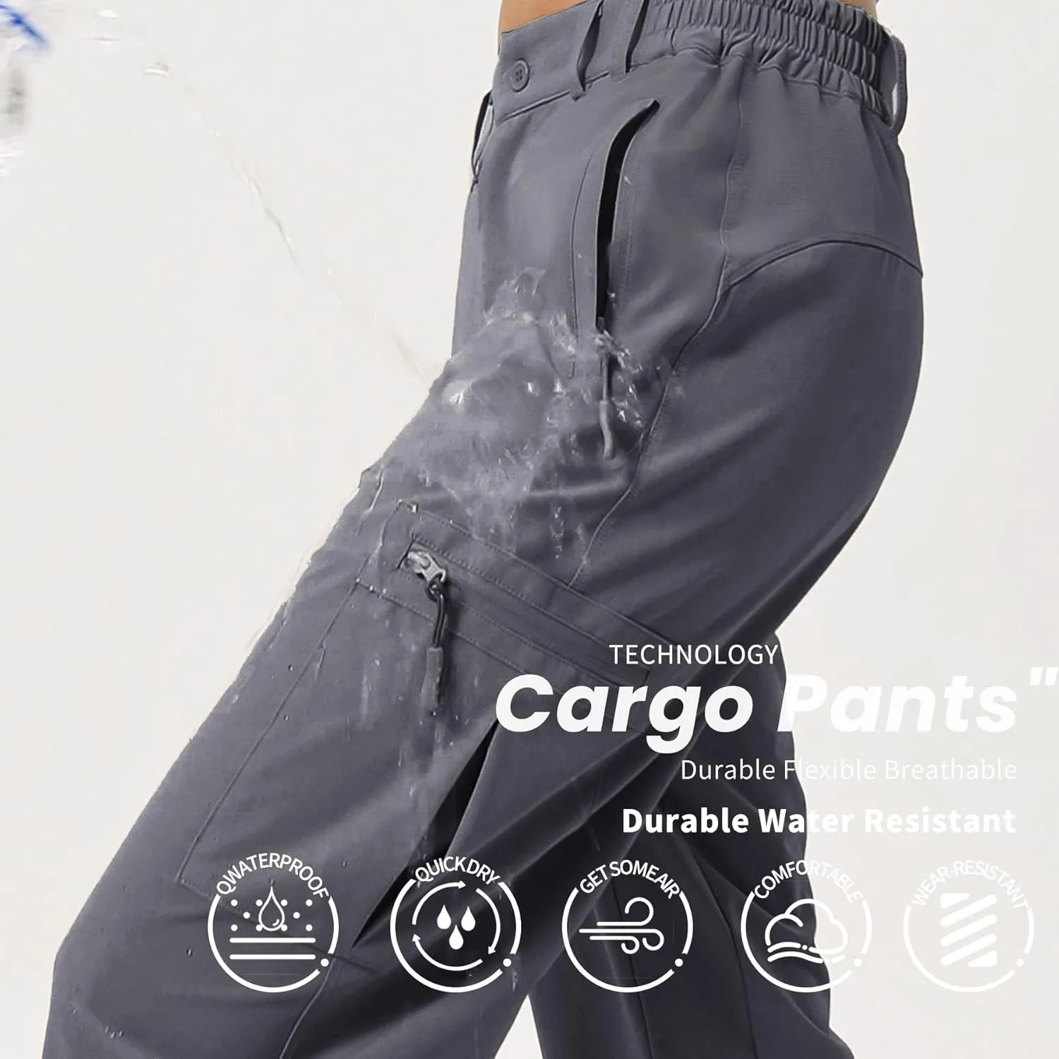 Women's Cargo Pants Hiking Pants Women Travel Pants Women Waterproof 4 Pockets Stretchy Quick Dry Lightweight