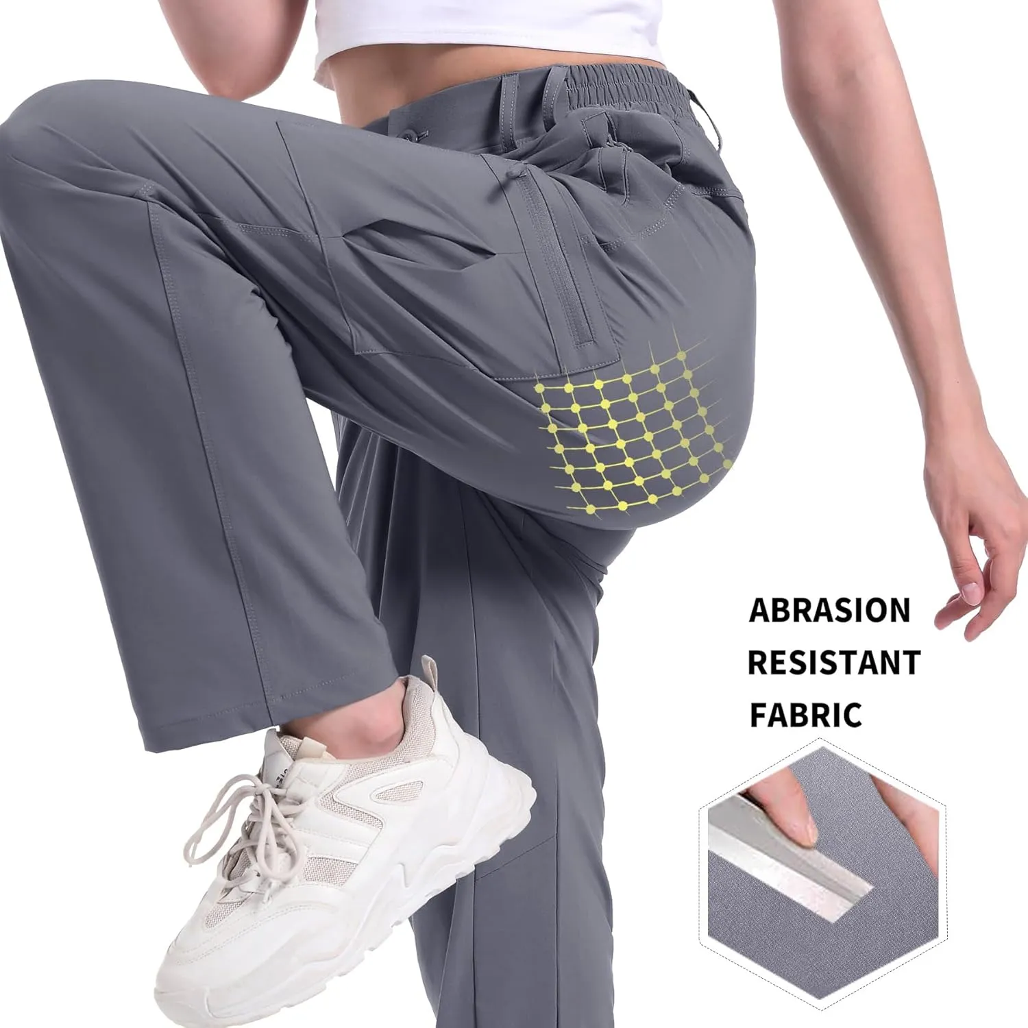 Women's Cargo Pants Hiking Pants Women Travel Pants Women Waterproof 4 Pockets Stretchy Quick Dry Lightweight