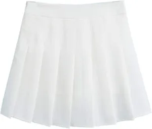 Women's High Waist A-Line Pleated Mini Skirt Short Tennis Skirt