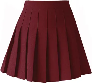 Women's High Waist A-Line Pleated Mini Skirt Short Tennis Skirt