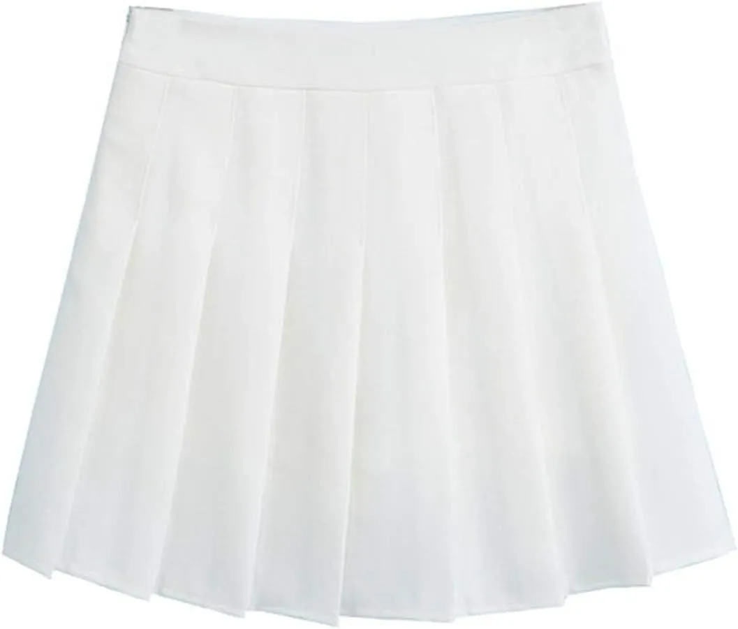 Women's High Waist A-Line Pleated Mini Skirt Short Tennis Skirt