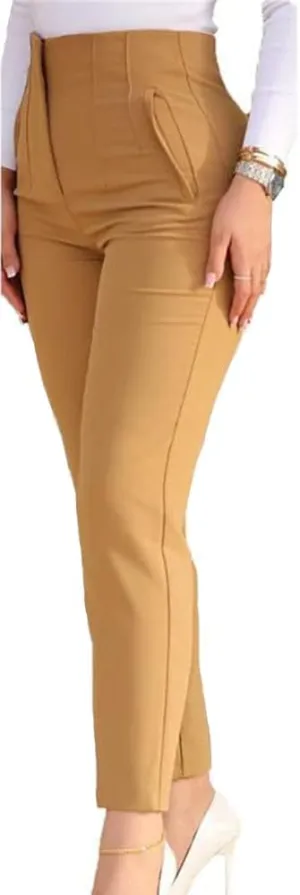 Womens Straight Leg Pants 2024 High Waisted Stretchy Business Casual Work Pants Dress Office Trousers with Pockets