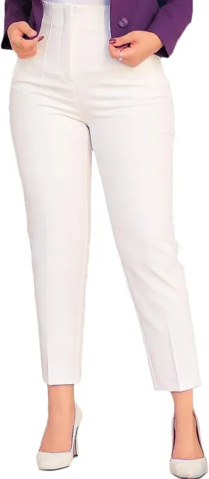 Womens Straight Leg Pants 2024 High Waisted Stretchy Business Casual Work Pants Dress Office Trousers with Pockets