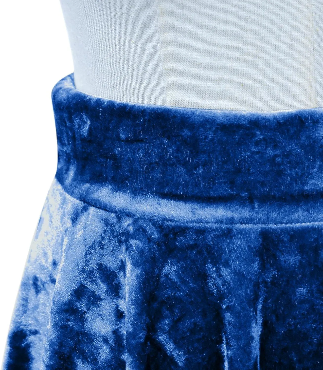 Womens Versatile A-line Crushed Velvet Mini Skirt