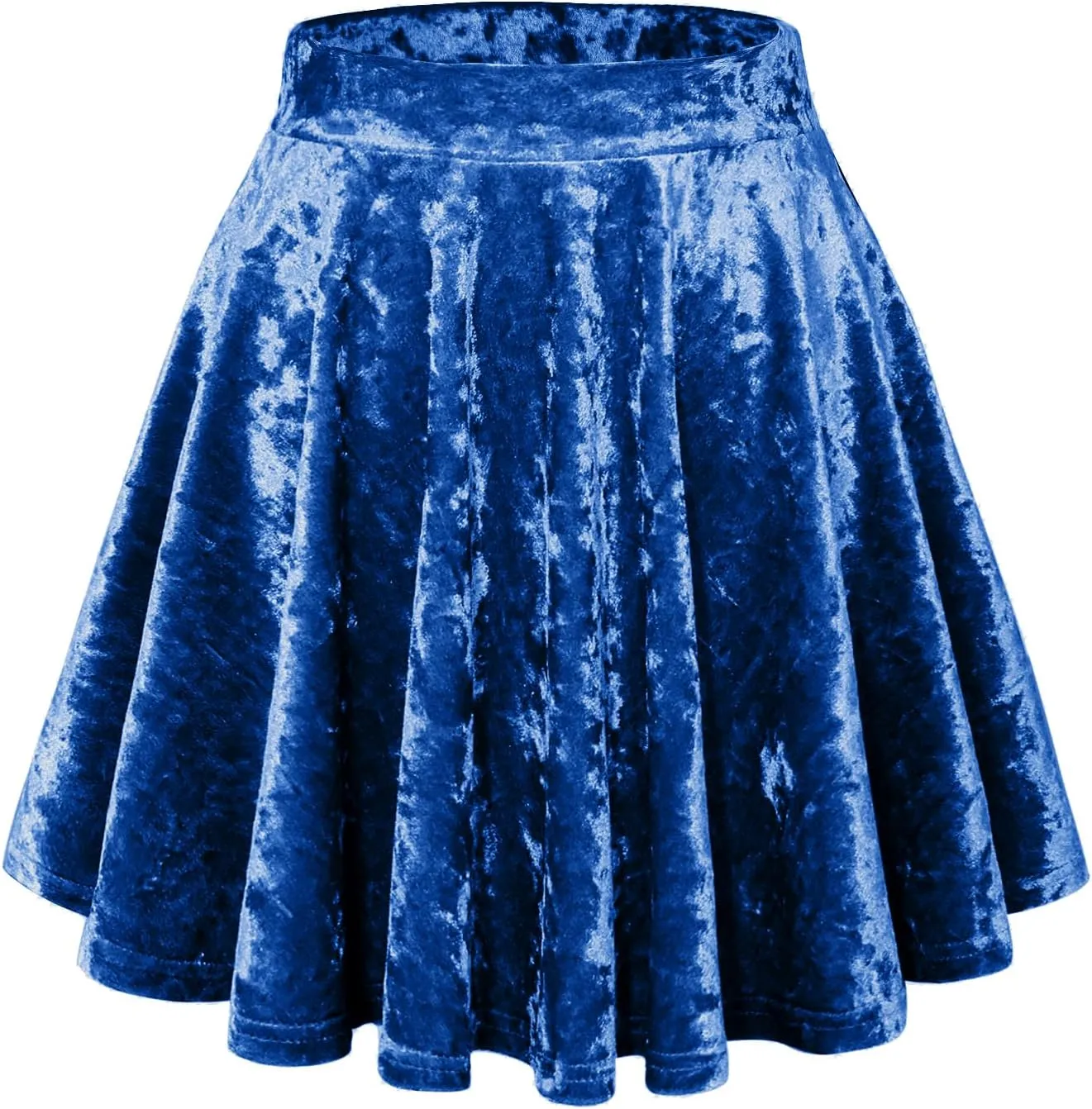 Womens Versatile A-line Crushed Velvet Mini Skirt