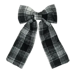 Wool Plaid Large Bow Hair Clip