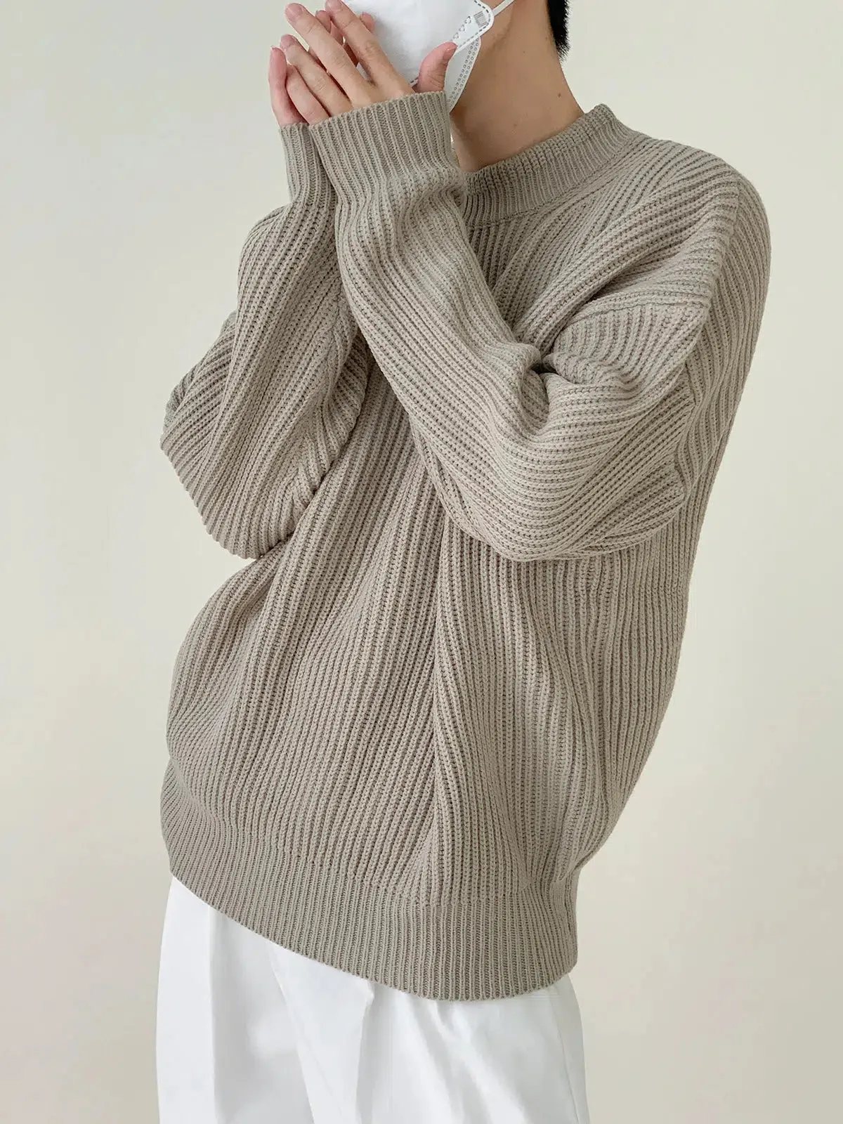Zhou Zipper Detail Ribbed Sweater